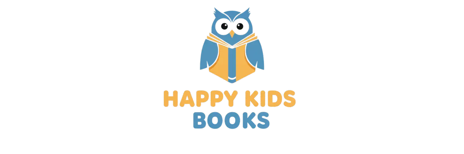 Happy Kids Books logo featuring an owl reading a book
