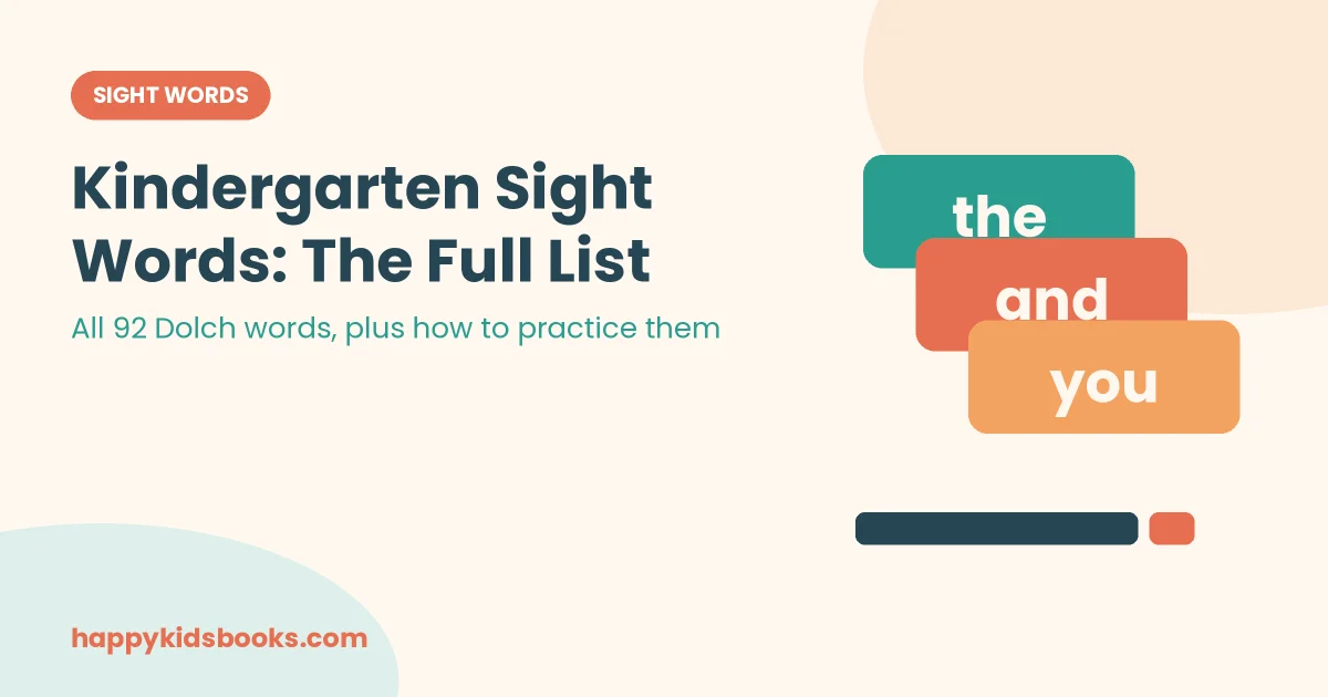 Kindergarten sight words Dolch list and practice routine