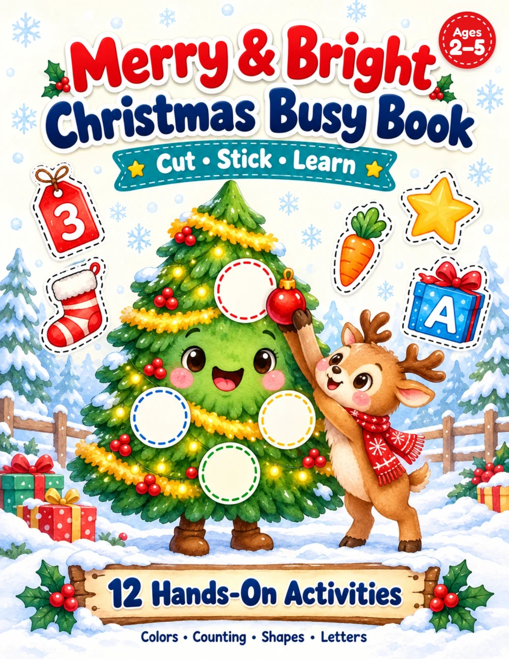 Christmas busy book printable for toddlers